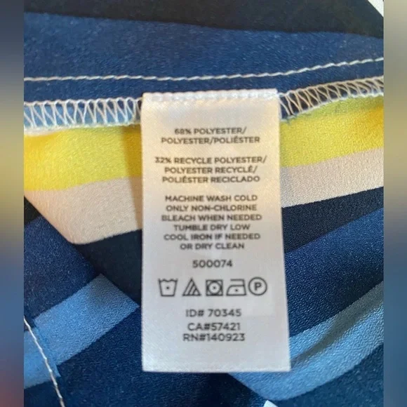 Loft Women’s Sheer Flowy Striped Tank Top Size M - Picture 7 of 8